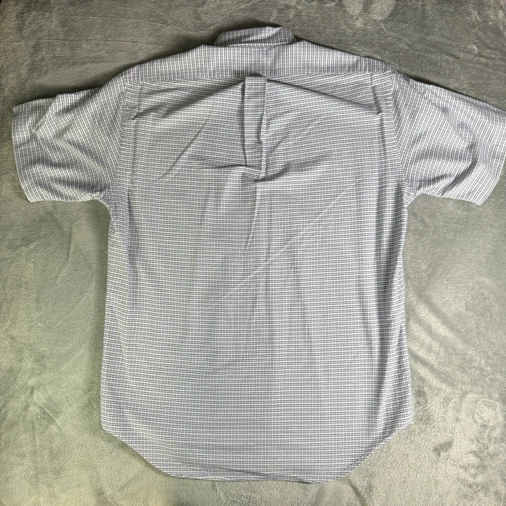 VTG Ralph Lauren Blake Mens Small Flesh Pony Check Short Sleeve Button Down - Picture 5 of 9